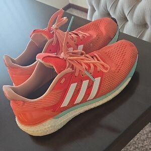 Adidas Women's Coral and White Athletic Shoes